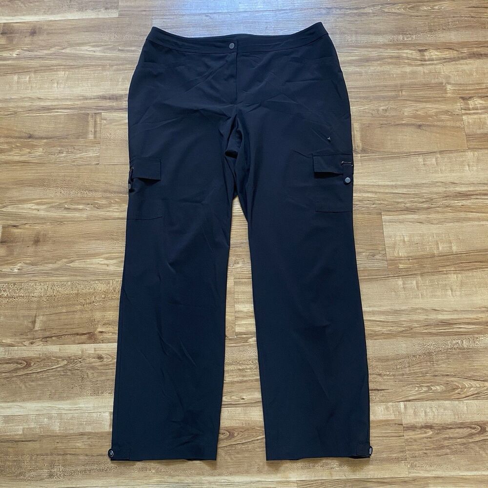 Zenergy by Chico's 2.5/14 Black Neema Cargo Pants Lightweight Stretch Travel L